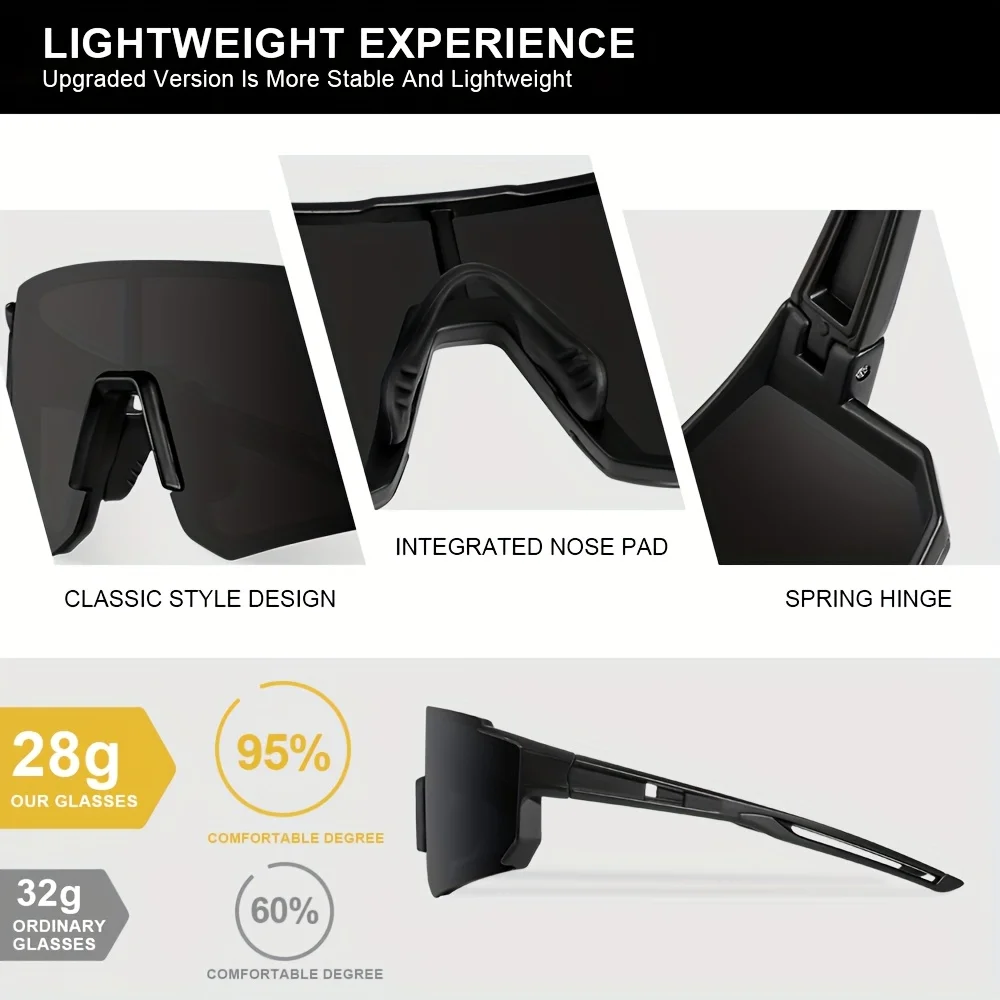 1/3PCS Oversize Outdoor Cyclin - Sunglasses Uv400 recension och pris
