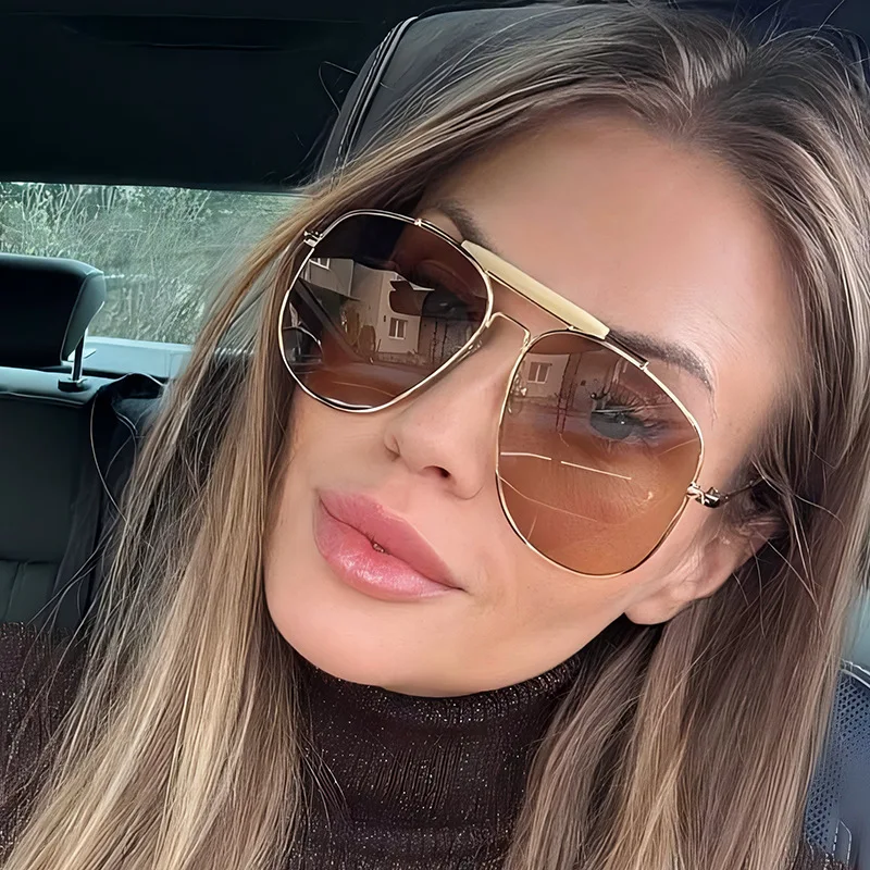 Retro Metal Double Bridge Pilo - Designer Sunglasses recension och pris