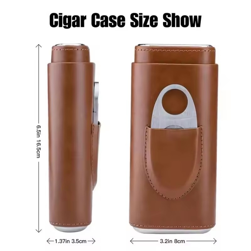 Leather Cigar Case 3 Finger Po - Premium Cigar Case recension och pris